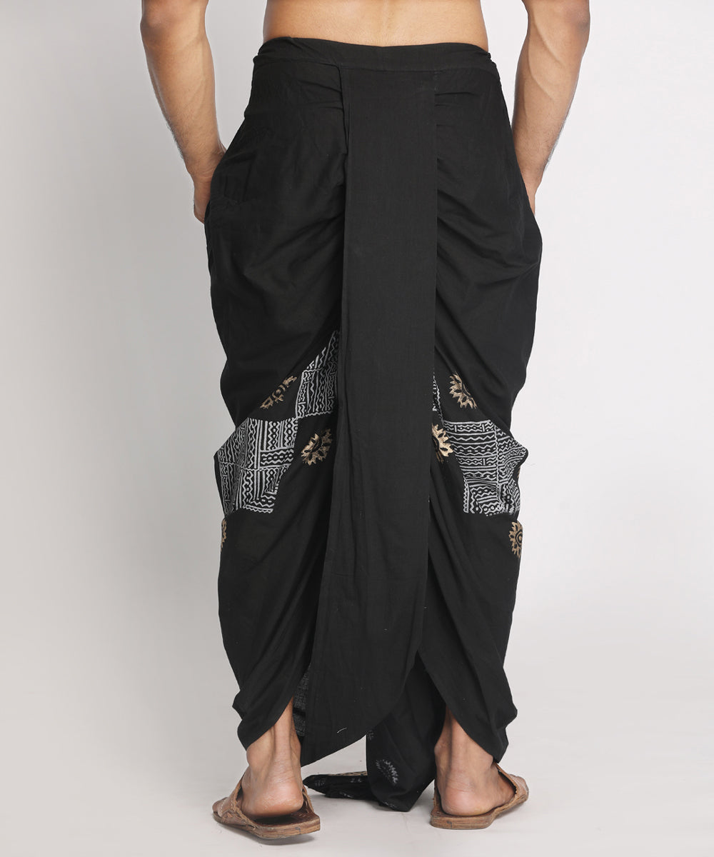 Shop Black Silk Cotton Dhoti Pants by ASMI BY MAYANK MODI at House of  Designers – HOUSE OF DESIGNERS